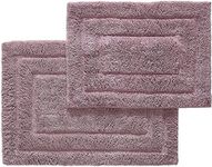 SENSES by Riba Cotton Bathroom Rugs/Bath Mat - Set, 2 pc (20"x30" and 17"x24") (Mauve)