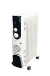 Morphy Richards OFR Room Heater, 9 Fin 2400 Watts Oil Filled Room Heater with 400W PTC Ceramic Fan Heater, ISI Approved (OFR 9F White/Black)