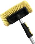 DOCA Floor Scrub Brush with Long Handle - 5-12 Ft Extension Pole (18+ Ft Reach) - Outdoor Broom - Car Wash Brush with Long Handle Also for House Siding, Deck, Patio & More