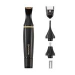 Remington T-Series Detail Grooming Kit - Detail Trimmer for Nose, Ear, Eyebrows, Beard, Adjustable Comb, Rotary Trimmer, Waterproof, Battery-Operated, Cordless - NE7000