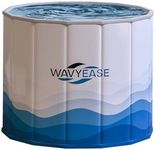 WAVYEASE® Newly Upgraded Portable Bath Tub for Adults(80 * 66CM) -Foldable Cold Plunge Tub for Recovery - Collapsible Soaking Bath Tub for Shower- Outdoor Ice Bathtub for Athletes (White)