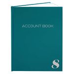 BookFactory 8 Column Account Book/Ledger Book/Accounting Ledger/Notebook (8 Columnar Book Format) - Teal Hardbound, Smyth Sewn, 100 Pages, 8.5" x 11", Wire-O (ACT-100-7CS-LCT16(Account_8Col))