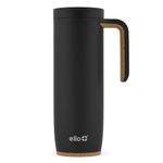 Ello Magnet Vacuum Insulated Stainless Steel Travel Mug, 18 oz, Matte Black