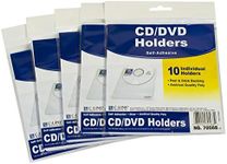 C-Line Self-Adhesive CD Holder, 5.33 X 5.66 Inches, Clear, 5 Packs of 10 Sheets, 50 Total (70568-5)