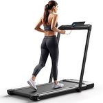 AIRHOT Under Desk Treadmill, Walking Pad 3 in 1 Folding Treadmill, Walking Jogging Treadmills for Home Office, 2.5HP Low-Noise Treadmill LED Display and Knob Speed Adjustment Grey