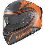 Agrius Storm Discharge Motorcycle Helmet M Gloss Grey Orange