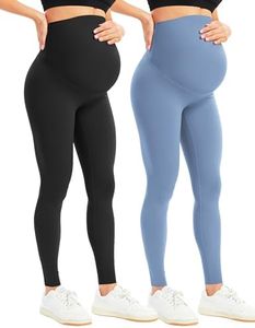 BONVIGOR Women's Maternity Leggings Over The Belly Bump Workout Full Length Leggings Running Active Yoga Pants