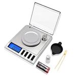 UNIWEIGH Milligram Scale 50g/001g,Compact Pocket Scale with 20g Calibration Weight,Jewelry and Gem Scale, Mg Scale for Powder Medicine,Reloading, Includes Scoop, Powder Pan and Tweezers