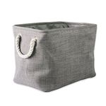 DII Polyester Variegated Storage Bin, Collapsible & Convenient for Office, Bedroom, Closet, Toys, & Laundry, Small Gray