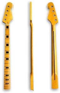 Vetimobato Maple Bass Guitar Neck Precision Bass/Jazz Bass Neck Maple/Rosewood Fretboard Bolt On Finished/Unfinished Bass Neck Replacement (Finished 21 Fret 34inch 38mm Nut and 64mm Heel)