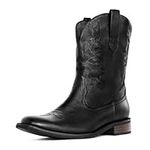 Suokdil Black Cowboy Boots for Men 