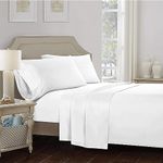 Color Sense 100% Cotton White Flat Sheets Only Full Size, Cool & Crisp Percale Weave Flat Sheet Full, Highly Breathable & Comfortable, Lightweight Flat Bed Sheet White (82 in. x 96 in.)