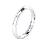 Unisex Sterling Silver 3mm Super Heavy Court Shape Polished Wedding Ring (M)