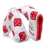 BAIRBRE Golf Club Covers Lucky 777 Blade Putter Headcover Golf Driver Covers Fairway Wood Headcover Hybrid Head Cover Blade Putter Cover Leather 3 Wood Headcovers Golf Headcovers for All Brand