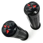 HTT Group Motorcycle Skull style Hand Grips 1" Handlebar fit for Harley XL 883 Hugger Sportster Cruiser Black