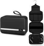 Toiletry Bag for Men&Women, Maliton Hanging Toiletry Bag Water-Resistant Cosmetic Bag, Large Capacity Travel Toiletries Bag with 4 Compartments & 1 Sturdy Hook (Black)