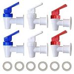 Replacement Cooler Faucet - 2 White and 2 Red and 2 Blue Water Dispenser Tap Set - Internal Thread Plastic Spigot.…