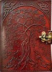 URBAN LEATHER Wolf & Tree Vintage Old Journal for Men Women to Write in, Artist Drawing Sketchbook Scrapbook Writing Notebook for Him & Her, Thick Blank Unlined Pages