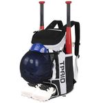 TPAID Baseball Backpack Large Capacity Softball Bag with Shoes Compartment and Fence Hook, Lightweight Baseball Equipment Bag Holds Bats, Helmets, Gloves, Hats, Clothes, Shoes (Black)