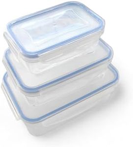 Ecoplast | Superlock Kit Contenitori Plastica con Coperchio, Contenitore Ermetico per Alimenti Rettangolare, Trasparente
