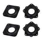 LUCY WEI 4 Pcs Turntable Bearing with Steel Ball Bearings,Square Rotating Swivel Plate for Bar Stools,Chairs,Stools - 360 Degrees Black Rotating Tray