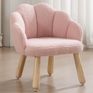 DAYAOUTDOOR Pink Toddler Chairs, Kid Armchair, Toddler Chairs Ages 1-4, Shepra Kids Chair for Children, Wooden Kids Chair, Kid Room Reading Chairs for Playroom/Living Room/Nursery, Pink