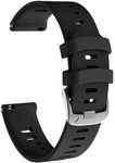 Zitel Bands Compatible with Garmin Forerunner 165/165 Music, 245/245 Music, 645/645 Music, 55/158, Vivoactive 6/5/3/3S, Venu Sq/Sq 2, Venu 2 Plus - 20mm Straps (Black)