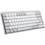 Logitech MX Mechanical Mini for Mac Wireless Illuminated Keyboard, Low-Profile Performance Switches, Tactile Quiet Keys, Backlit, Bluetooth, USB-C, Apple, iPad, QWERTY UK English - Pale Grey