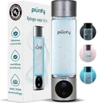 PIURIFY - 9.5 Oz Hydrogen Water Bottle Generator - up to 4100ppb Easy to use Hydrogen Water Machine with Advanced SPE/PEM Technology, Water Ionizer, Hydrogenated Water, Hydro Water Bottle (Silver)