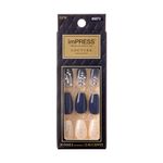KISS imPRESS No Glue Pedi Press-On Toenails Includes 24 Nails, Prep Pad, 1 Manicure Stick, 1 Mini File