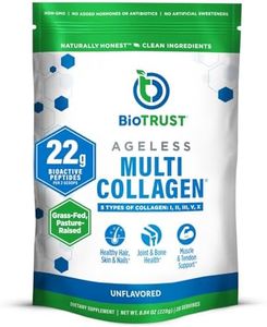 BioTrust Ageless Multi Collagen Protein a 5-in-1 Collagen Powder, 5 Collagen Types, Hydrolyzed Collagen Peptides, Grass-Fed Beef, Sustainable Fish, Chicken and Eggshell Membrane (Unflavored)