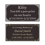 2" H x 4" W, Custom Elegant Metal Engraved Plate, Personalized Black Solid Brass or Stainless Steel Laser Engraved Name Plates with Adhesive Backing or Screw, Silver or Gold Etched Letters