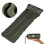 Unigear Ultralight Inflatable Sleeping Pad, Compact Air Camping Mat for Backpacking, Hiking and Traveling (Military Green Pad with Pillow)