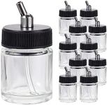 NEW 10PCS Airbrush Air Brush Glass Bottle Jar 22CC / Standard Suction Lid AB-G2