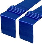 Fynite 2 Pack Satin Table Runner 12 x 108 Inches Long | Royal Blue Satin Table Runner for Party Wedding Banquet Decorations | Bright and Smooth Silk Fabric Party Table Runner - Royal Blue