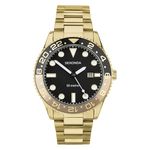 Sekonda Dive Ocean Men's 45mm Quartz Watch in Black with Analogue Date Display, and Gold Stainless Steel Strap 30198