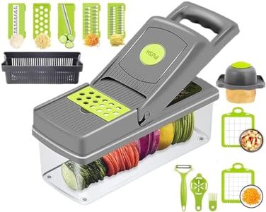 Kiwilon 14in1 Vegetable Cutter for Kitchen I Veggie Chopper I Potato Slicer I Onion Dicer with Container and Easy Push to Clean Button