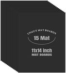 AUEAR, Black 11x14 Uncut Mat Matte Boards for Picture Framing, Print, Artwork - Backing Boards 1/16" Thick, 15 Pack