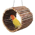 Bird Parrot Swing Toys, Hanging Bird Tree Caves, Natural Apple Wood Parrot Hammock, Bird Cage Accessories, Suitable for Little Bird Parakeets Cockatiels Lovebirds Hamster Rat (6.49" in Diameter)