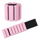 2 PCS Adjustable Wrist Weights Ankle Weights Set for Exercise Walking Jogging Yoga Aerobics Pilates Weight-Bearing Bracelet Fitness Wristband (pink)