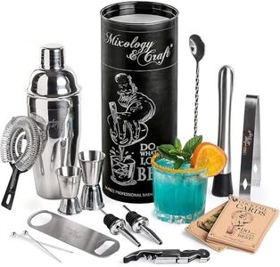 Mixology Bartender Kit: 14-Piece Cocktail Shaker Set - Bar Tool Set for Home and Professional Bartending - Martini Shaker Set with Drink Mixing Bar Tools - Exclusive Cocktail Picks and Recipes Bonus