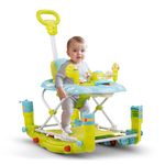 Baybee Cheezy Baby Walker Cum Rocker for Baby, Activity Kids Walker for Baby with 2 Height Adjustable & Parental Push Handle & Musical Toy Bar | Push Walker Baby 6-18 Months Boy Girl (Green)