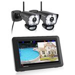 CasaCam VS1002 Wireless Security Camera System with 7" Touchscreen and HD Spotlight Cameras, AC Powered (Spotlight 2-cam kit)