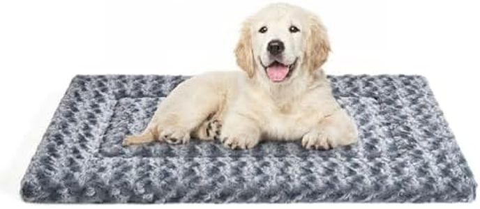 Western Home Dog Crate Pad, Crate Pads for Dog Cages Washable Dog Crate Bed Soft Plush Dog Bed Mat with Anti-Slip Bottom