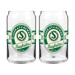 The Sports Vault by Inglasco CFL Saskatchewan Roughriders Nostalgia Label Glass Can, 2-Pack