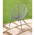 OTZ Grey String Chair Rattan Chair Moon Chair Garden Dinning Chair Large