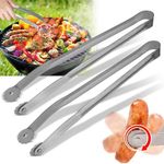 2Pcs BBQ Sausage Turning Tongs, New Stainless Steel Hot Dog Turning Tongs for Cooking, Grillers Grill Tongs for BBQ Sausage, BBQ Turning Tongs Bacon, Steak, Meat, and Vegetables Outdoor Gatherings.