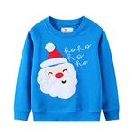 Kids Boys Christmas Sweatshirt Santa Claus Jumper Children Long Sleeve Tee Shirt Cotton Pullover Tops Winter Sweater Xmas Outfit Toddler Gift Age 2-3 Years