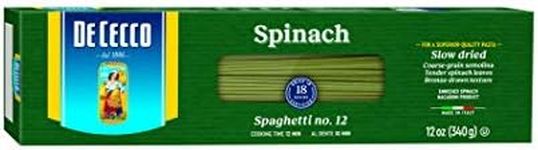 De Cecco Pasta, Spaghetti with Spinach, 12 Ounce (Pack of 12)