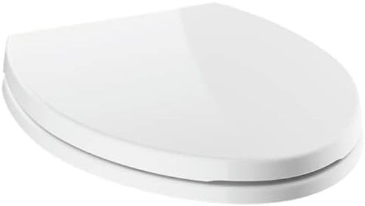 Delta Faucet Morgan Elongated Slow-Close White Toilet Seat with Non-Slip Seat Bumpers, White 811903-WH